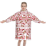 FacePajamas Pajama One Size Custom Face Christmas Hat Kids Hooded Pajama Fleece Loungewear