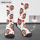 FacePajamas Sublimated Crew Socks One Size Custom Face Love Balloons Socks Personalized Picture Sublimated Crew Socks Unisex Gift for Men Women