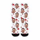 FacePajamas Sublimated Crew Socks One Size Custom Face Love Balloons Socks Personalized Picture Sublimated Crew Socks Unisex Gift for Men Women