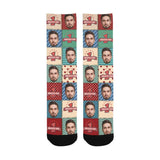 FacePajamas Sublimated Crew Socks One Size Custom Face Socks Personalized Love Heart Sublimated Crew Socks Unisex Gift for Men Women