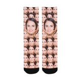FacePajamas Sublimated Crew Socks One Size Custom Face Socks Print Your Photo Best Personalized Sublimated Crew Socks Funny Photo Socks Unisex Gift for Men Women