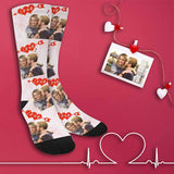 FacePajamas Sublimated Crew Socks One Size Custom Photo Socks Design Your Own Socks with Pictures Personalized Photo Love Couple Sublimated Crew Socks