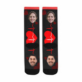 FacePajamas Sublimated Crew Socks One Size Custom Socks with Face Personalized Photo Electrocardiogram Sublimated Crew Socks Unisex Gift for Men Women