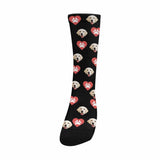 FacePajamas Sublimated Crew Socks One Size Personalised Socks with Dog Face Custom Love Pet Paw Socks Personalized Picture Sublimated Crew Socks Unisex Gift for Men Women