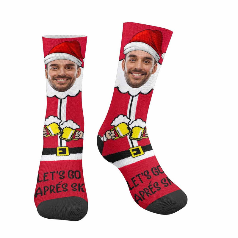 FacePajamas Sublimated Crew Socks One Size Personalized Funny Photo Socks Custom Christmas Sublimated Crew Socks Gifts