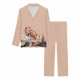 FacePajamas Pajama Orange / XS Custom Photo Pajamas Loving Couples Sleepwear Personalized Women's Slumber Party Long Pajama Set