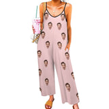 FacePajamas Pajama-2ML-SDS Persoanlized Sleepwear Custom Photo Funny Loungewear With Faces On Them Women's Suspender Jumpsuit Loungewear