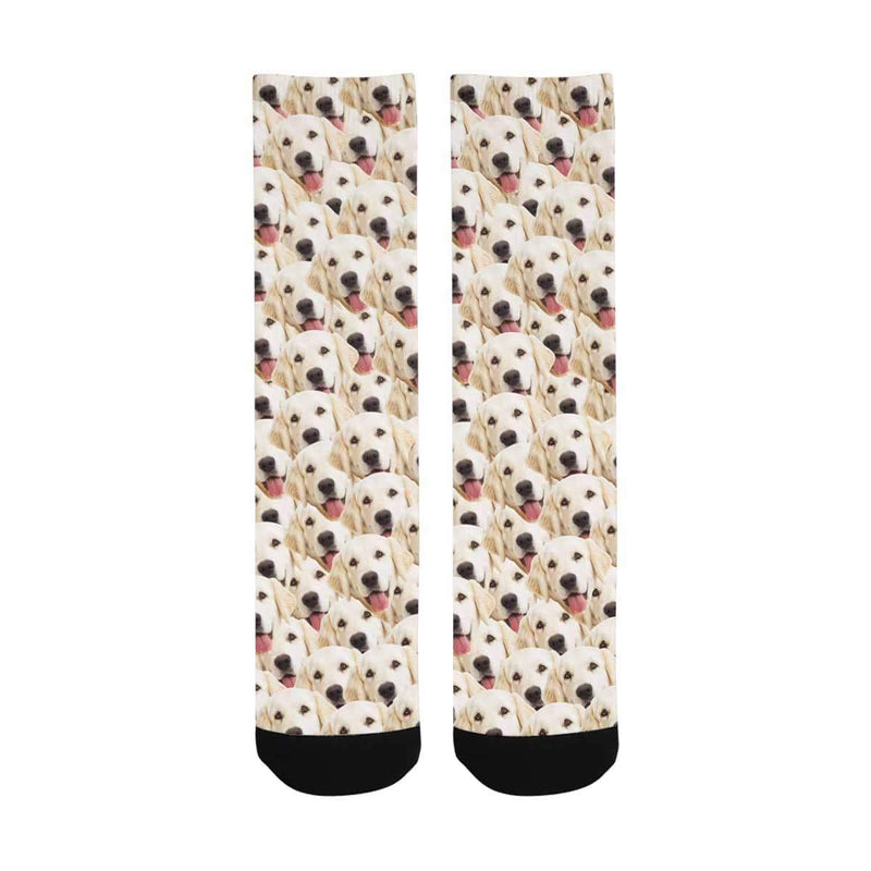 FacePajamas Sublimated Crew Socks Personalised Socks with Dog Face Funny Printed Photo Pet Socks Custom Sublimated Crew Socks