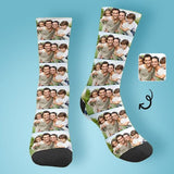 FacePajamas Sublimated Crew Socks Personalized Family Photo Socks Design Your Own Socks with Pictures Custom Print Sublimated Crew Socks