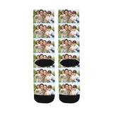 FacePajamas Sublimated Crew Socks Personalized Family Photo Socks Design Your Own Socks with Pictures Custom Print Sublimated Crew Socks