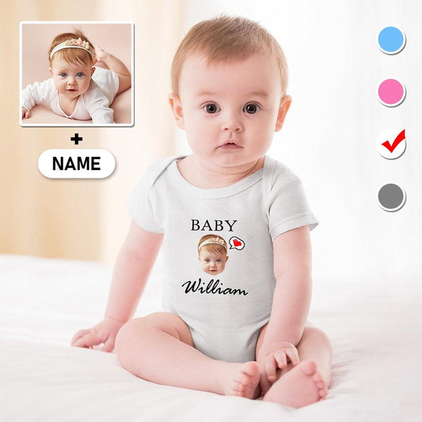 FacePajamas Baby Pajama Personalized Girls Boys Baby Jumpsuit Custom Face&Name Angel Baby Bubble Romper Newborn Baby Bodysuit