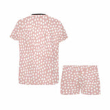 FacePajamas Pajama Personalized Pet Photo Pajamas Dots Pink Sleepwear Custom Women's Short Pajama Set with Pets Face
