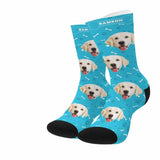 FacePajamas Sublimated Crew Socks Personalized Pet Photo Socks Custom Face&Name Printed Socks I Love My Pet Sublimated Crew Socks