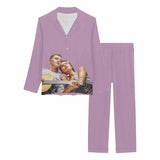 FacePajamas Pajama Purple / XS Custom Photo Pajamas Loving Couples Sleepwear Personalized Women's Slumber Party Long Pajama Set