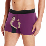 FacePajamas Underwear Purple / XS [Made In USA] Personalized Photo Boxer Briefs Hug My Treasure Custom Underwear with Face for Men Personalize Gift for Husband or Boyfriend