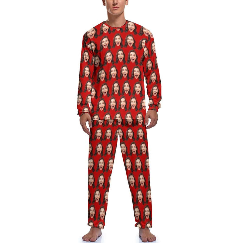 FacePajamas Pajama Red / S Custom Face Girlfriend Pajamas for Men Personalized Men's Pajama Set Sleep or Loungewear For Him