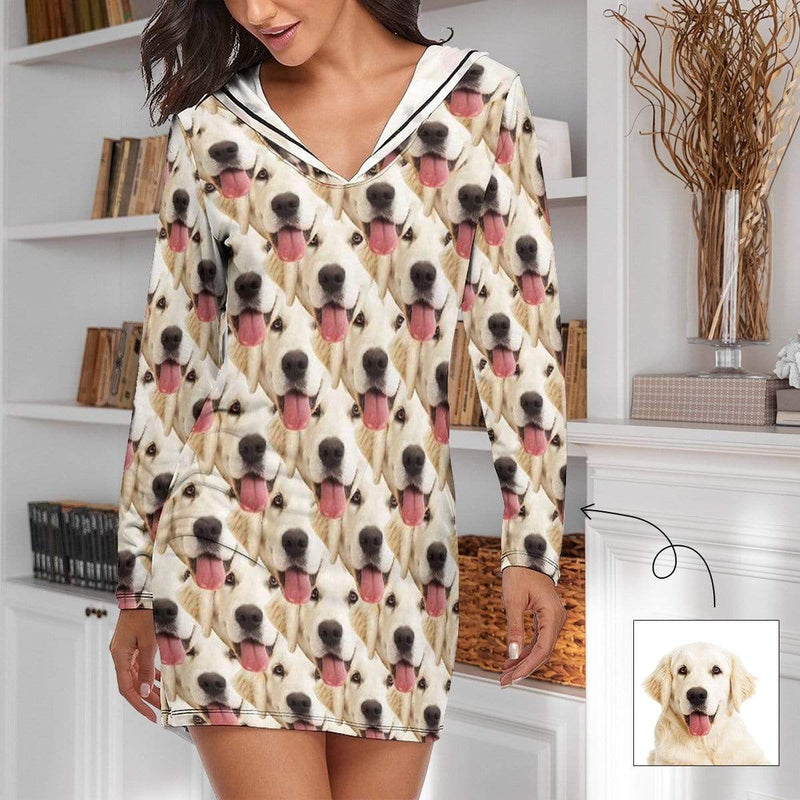 FacePajamas Pajama-2YX-SDS S Custom Face Cute Pet Tracksuit Women's Long Sleeve  Loungewear