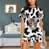 FacePajamas Pajama S Custom Face Pajamas Cow Kitty Sleepwear Personalized Women's Short Pajama Set Pet Lover Gift
