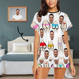 FacePajamas Pajama S Custom Face Pajamas for Women Personalized Funny Sexy Colorful Women's Short Pajama Set
