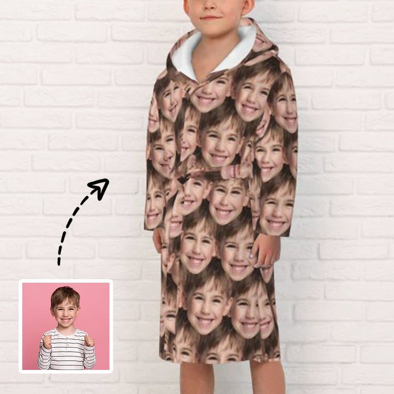 FacePajamas Pajama-2YX-ZW S Custom Face Seamless Cute Nightgown Pajamas Personalized Kid's Robe Pajama Fleece Loungewear