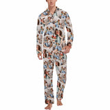 FacePajamas Pajama S Custom Face White Persoanlized Sleepwear Men's Long Pajama Set