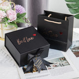 FacePajamas Gift Box Small Personalized Black Bow Small Gift Box For Valentine's Day Exquisite Love Package Box