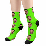 FacePajamas Sublimated Crew Socks Socks with Face Print Your Picture Personalized Sublimated Crew Socks Unisex Gift for Men Women