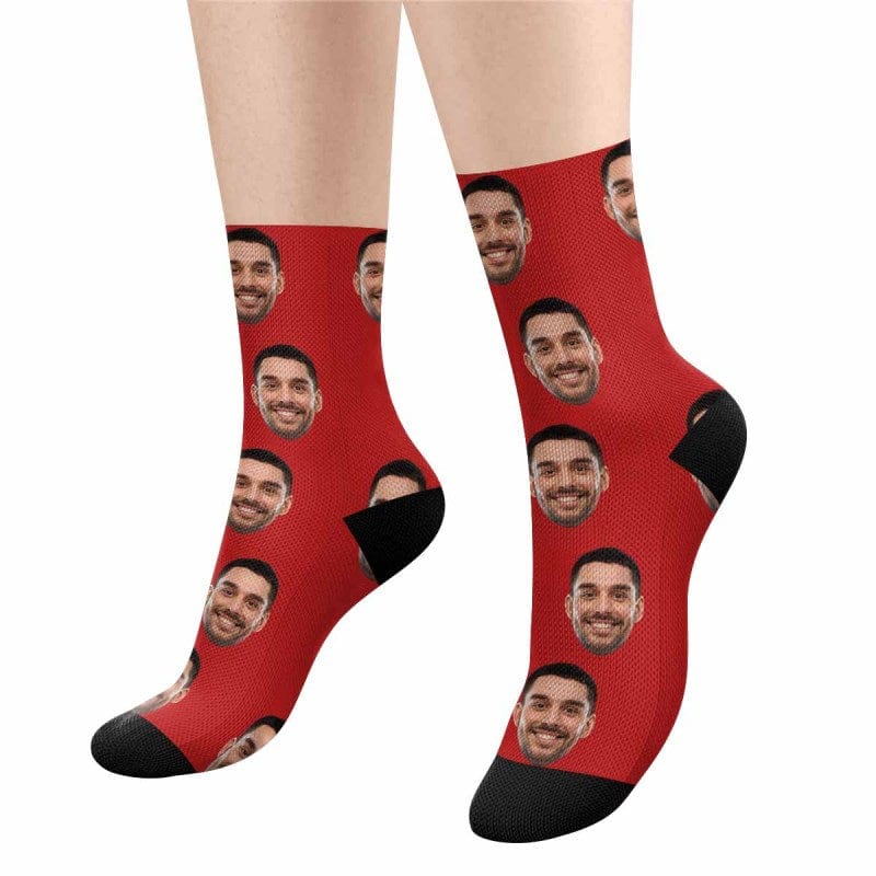 FacePajamas Sublimated Crew Socks Socks with Face Print Your Picture Personalized Sublimated Crew Socks Unisex Gift for Men Women
