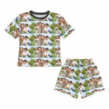 FacePajamas Pajamas [Special Sale] Big Boy Pajamas Custom Photo Sleepwear Happy Family Big Kids' Short Sleeve Pajama Set For Boys 8-15Y