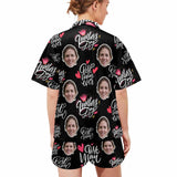 FacePajamas Pajama [Special Sale] Custom Face Love MOM Women's V-Neck Short Pajama Set Mother's Day & Birthday Gift