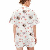 FacePajamas Pajama [Special Sale] Custom Photo Pajamas Forever Happy MOM Sleepwear Personalized Women's V-Neck Short Pajama Set Mother's Day & Birthday Gift