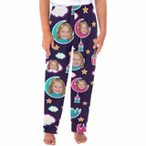 FacePajamas Pajama Shirt&Pants Trousers / XS Custom Face Kids' All Over Print Pajama Top & Trousers Astronaut Design Personalized Long Pajama Sets