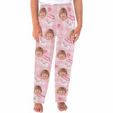 FacePajamas Pajama Shirt&Pants Trousers / XS Custom Face Kids' All Over Print Pajama Top & Trousers Pink Personalized Long Pajama Sets