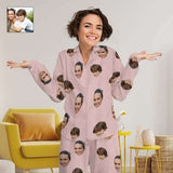 FacePajamas Pajama [Up To 4 Faces] Persoanlized Sleepwear Custom Photo Funny Pajamas With Faces On Them Women's Long Pajama Set