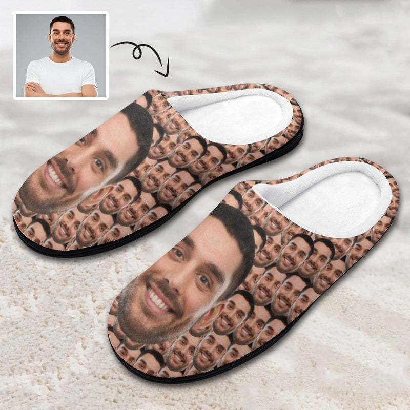FacePajamas Slippers-2YX-SDS Women / Face / 7-8(38-39) Custom Face Seamless Men's All Over Print Cotton Slippers