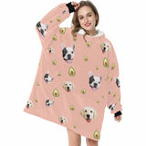 FacePajamas Pajama Women / Pink Custom Pet Face Blanket Hoodie Personalized Oversized Hoodie Fleece Blanket Warm Hoodie Dog Lover Gift