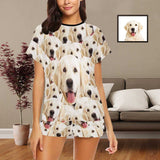 FacePajamas Pajama Women's Short Sleeve / S Pet Face Pajama Set with My Lovely Dog Personalized Men's Pajamas Summer Loungewear
