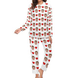 FacePajamas Pajama Women/XS Family Matching Pajamas Custom Face Love Heart Sleepwear Personalized Family Matching Long Sleeve Pajama Set