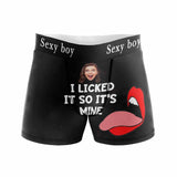 FacePajamas Men Underwear XS / Black Boxer Briefs with Custom Waistband Custom Girlfriend Face Sexy Boy Men's Underwear