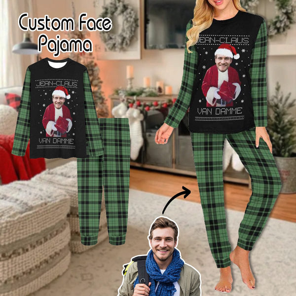 FacePajamas Pajama Sets XS Custom Face Pajama Sets  Couple Face on Persoanlized Christmas Sleepwear for Women