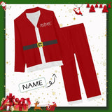 FacePajamas Pajama XS Custom Name Pajamas Santa Claus Nightwear Personalized Women's Slumber Party Long Pajama Set
