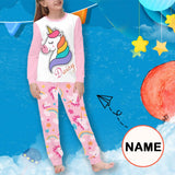 FacePajamas pajama XS Custom Name Rainbow Horse Pajamas Sleepwear Personalized Girls Long Sleeve Pajamas Set