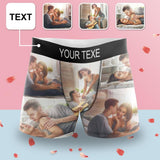FacePajamas Men Underwear XS Custom Waistband Boxer Briefs Couple Memory Personalized Photo&Text Underwear for Men Best Gifts