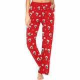 FacePajamas Pajama Pants XS / Red Custom Face Pajama Pants Dog Face Sleepwear for Women