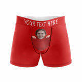 FacePajamas Men Underwear XS / Red Custom Waistband Boxer Briefs My Honey Personalized Face&Name Underwear for Husband or Boyfriend