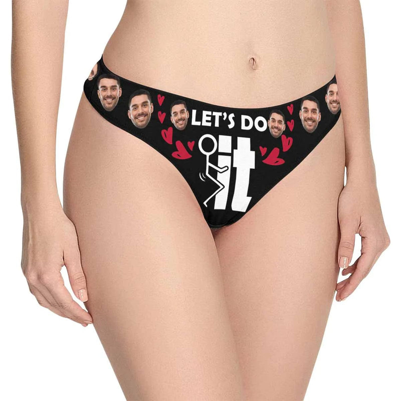 FacePajamas Mix Briefs XS / Women Custom Face Let's Do It Women's Classic Thong&Men's Boxer Briefs Personalized Underwear For Couple Funny Gifts