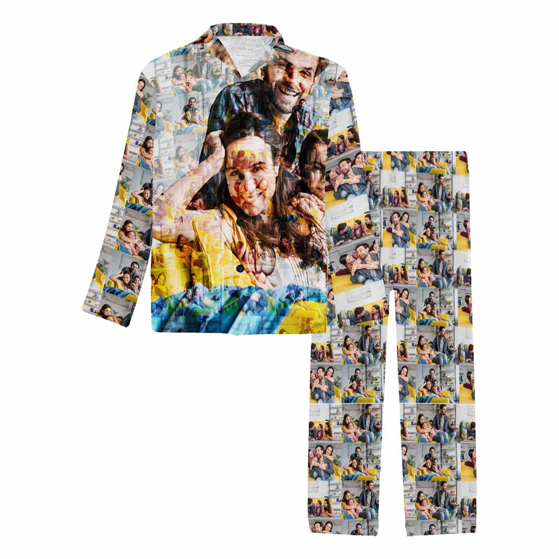 YesCustom Pajama Men / S Custom Photos Couple Matching Pajamas Personalized Photo Loungewear Set Sleepwear For Men Women