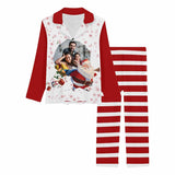 YesCustom Pajama Women / S Custom Photo Santa Claus Red Couple Matching Pajamas Personalized Photo Loungewear Set Sleepwear For Christmas